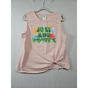Disney Tropical Tank Top‎ for Women XL Faux Knot Pink Sleeveless Organic Cotton